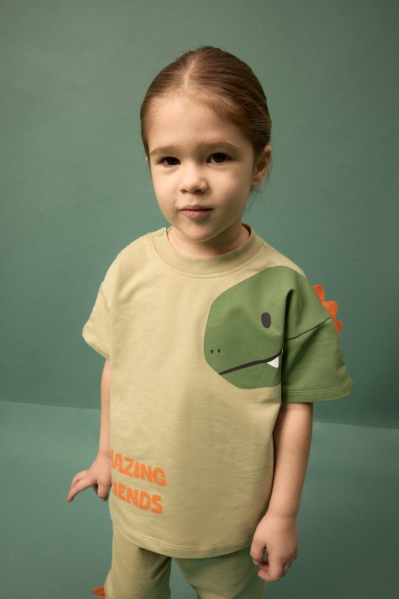 DeFacto Blue BabyBoy Baby Boy Dinosaur Print 2 Piece Set Casual - Image 2